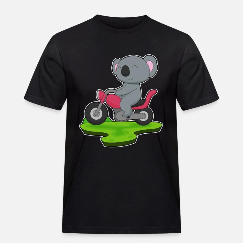 Koala Motorrad - Männer Workwear T-Shirt - Schwarz