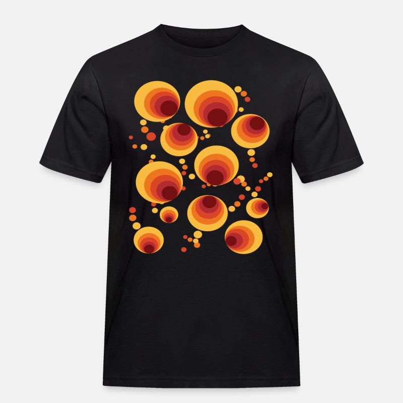 Abstraktes Polka Dots Kreismuster - Männer Workwear T-Shirt - Schwarz