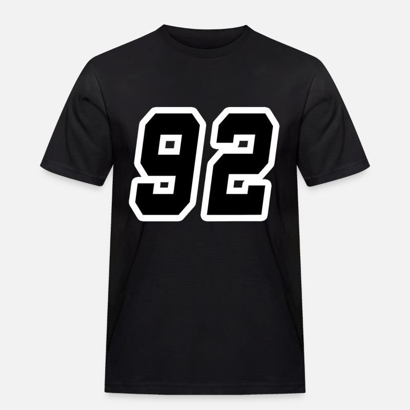 Nummer zweiundneunzig 92 - Männer Workwear T-Shirt - Schwarz