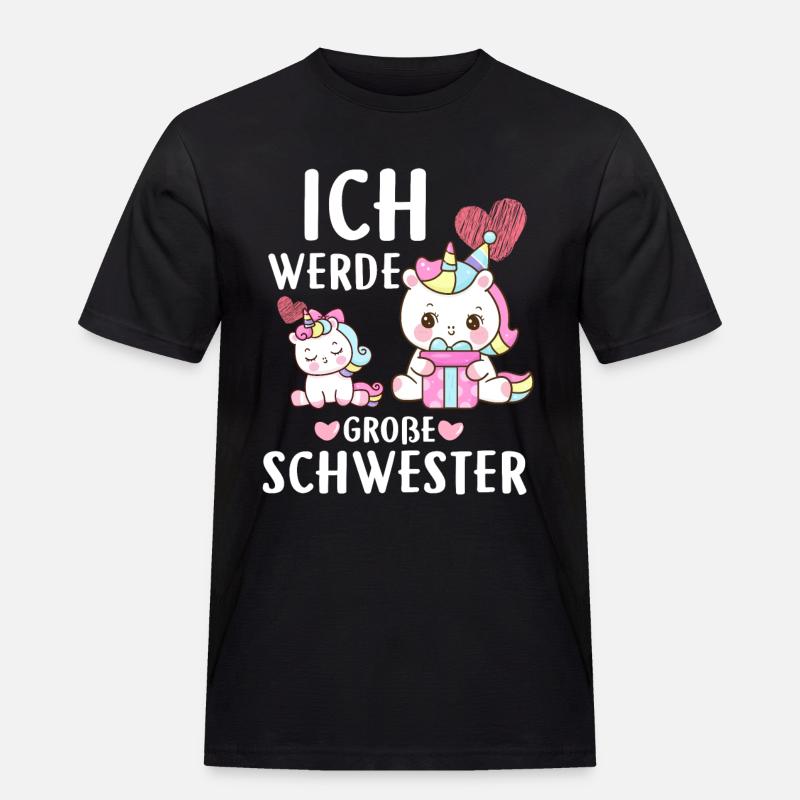 Ich Werde Eine Große Schwester - Männer Workwear T-Shirt - Schwarz