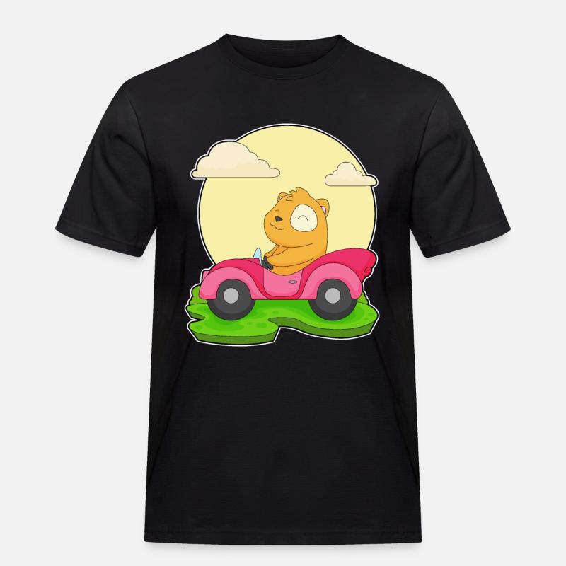 Hamster Auto - Männer Workwear T-Shirt - Schwarz