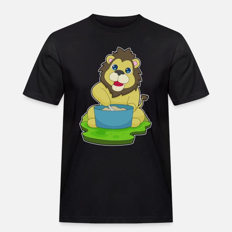 Löwe Kochtopf Löffel - Männer Workwear T-Shirt - Schwarz