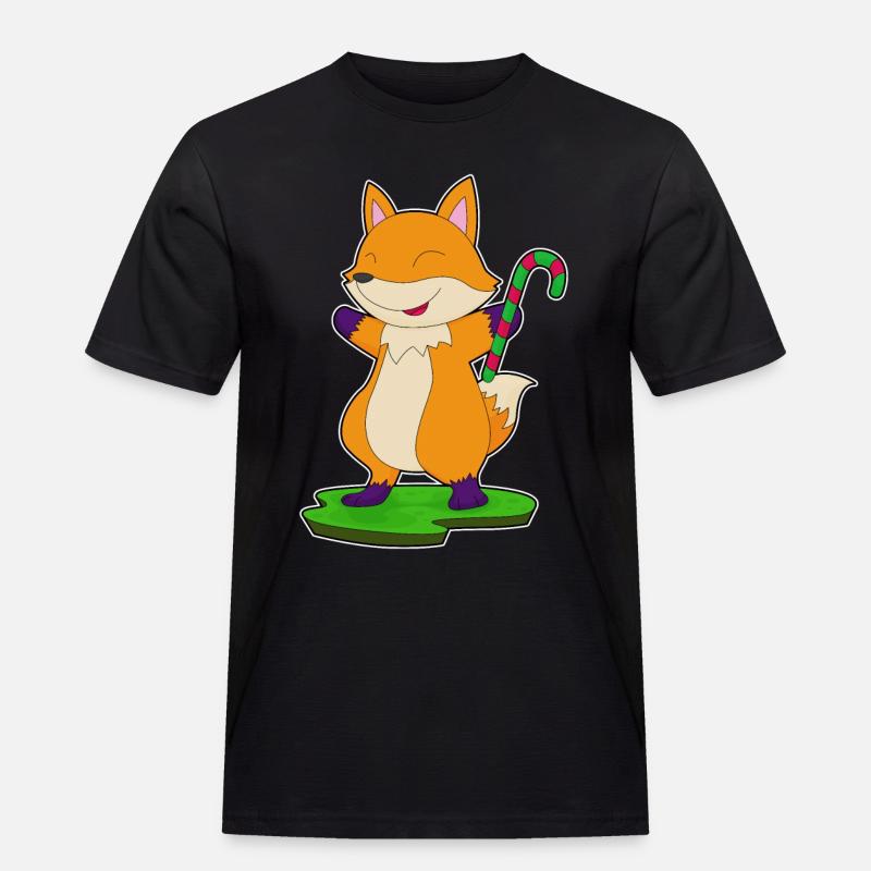 Fuchs Zuckerstange - Männer Workwear T-Shirt - Schwarz