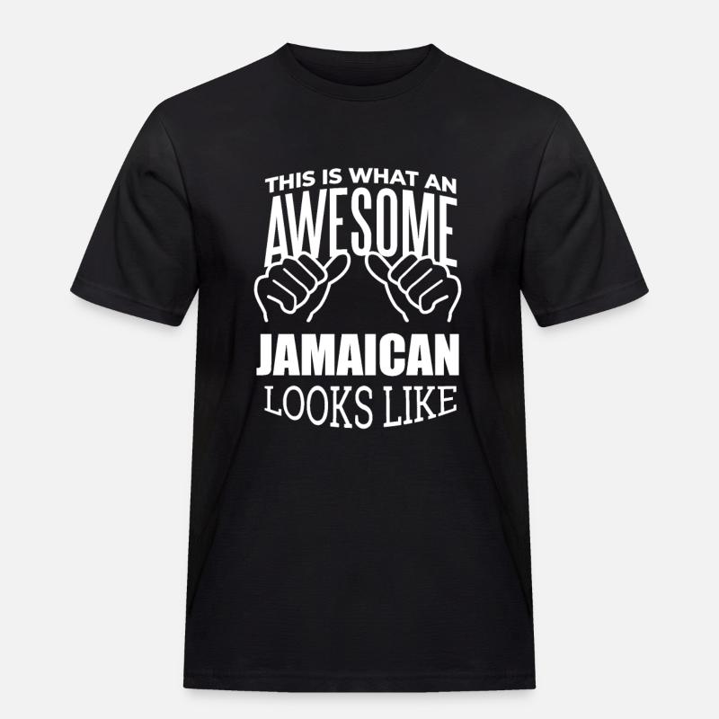Jamaika - Männer Workwear T-Shirt - Schwarz