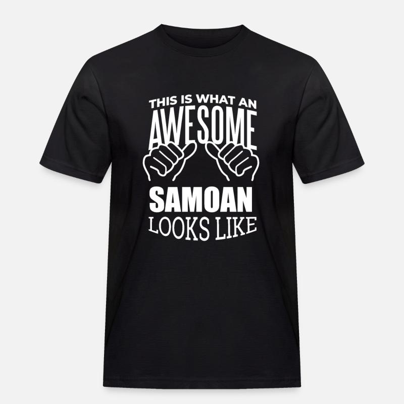 Samoa - Männer Workwear T-Shirt - Schwarz