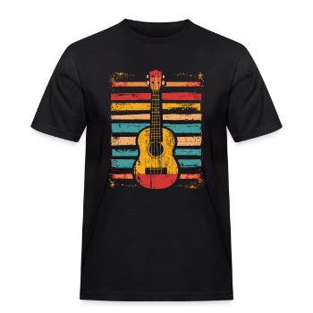 Ukulele Graphics - Men's Workwear T-Shirt - black - Front - AI Model Male 178 light (178cm)
