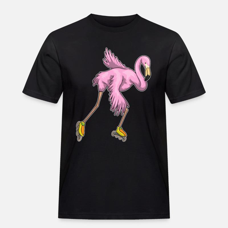 Flamingo Inline skating Rollschuhe - Männer Workwear T-Shirt - Schwarz