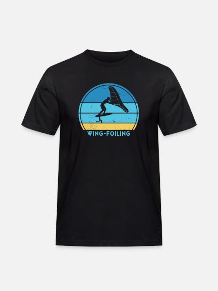 Wingfoil-Surfer Hydrofoil Kitefoil Wingsurf - Männer Workwear T-Shirt - Schwarz