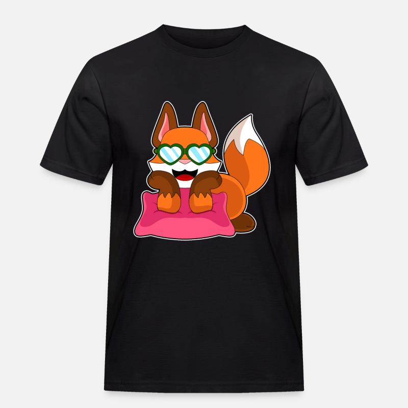 Fuchs Sonnenbrille - Männer Workwear T-Shirt - Schwarz