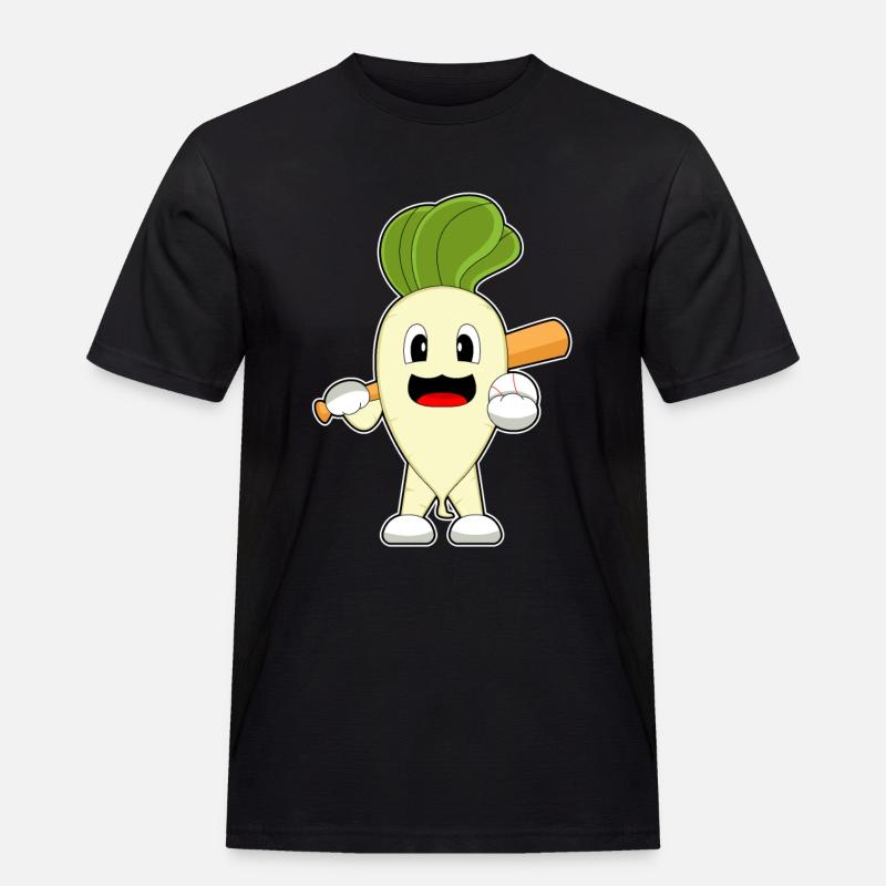 Radieschen Baseball Baseballschläger - Männer Workwear T-Shirt - Schwarz