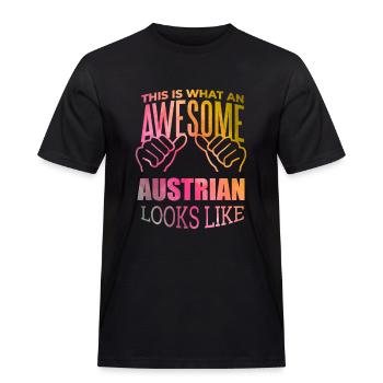 Autriche - T-shirt Workwear homme - noir - Devant - AI Model Male 178 light (178cm)