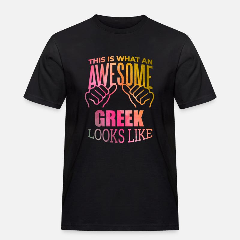 Grecia - Maglietta da lavoro per uomo - nero