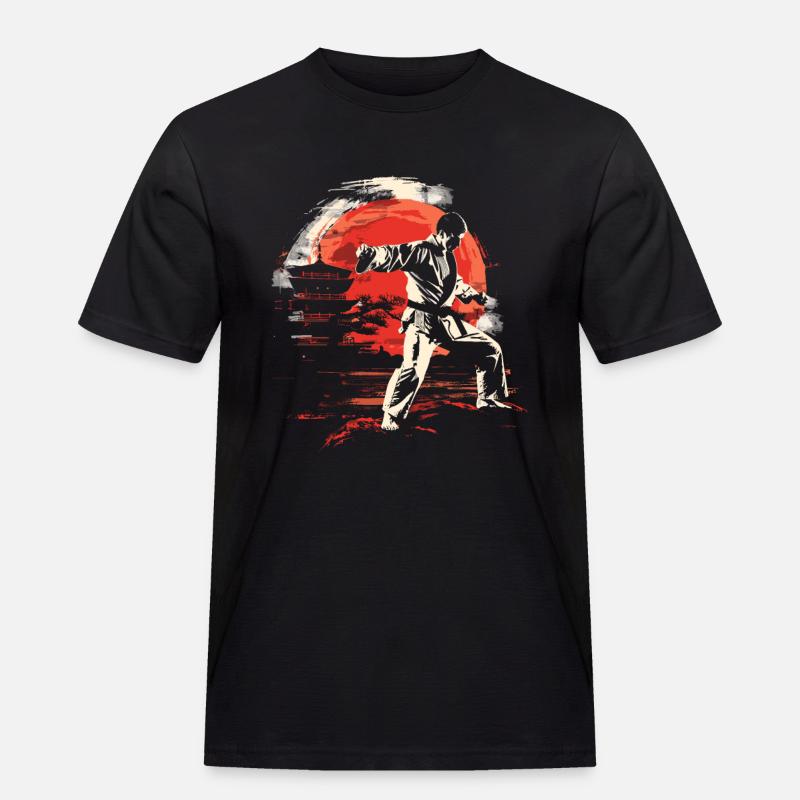 Karateka Grafik - Männer Workwear T-Shirt - Schwarz