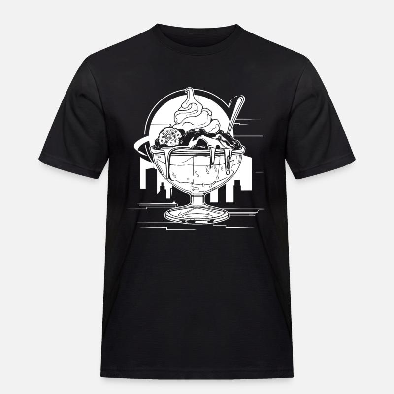 Grafik Eisbecher - Männer Workwear T-Shirt - Schwarz