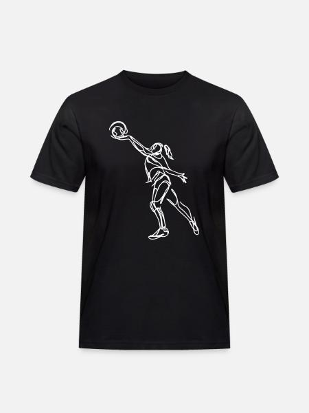 Female Volleyball Player Sketch - Men's Workwear T-Shirt - black