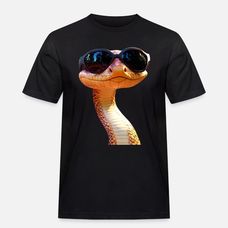 Schlange Python Kobra Mamba Klapperschlange Snake - Männer Workwear T-Shirt - Schwarz