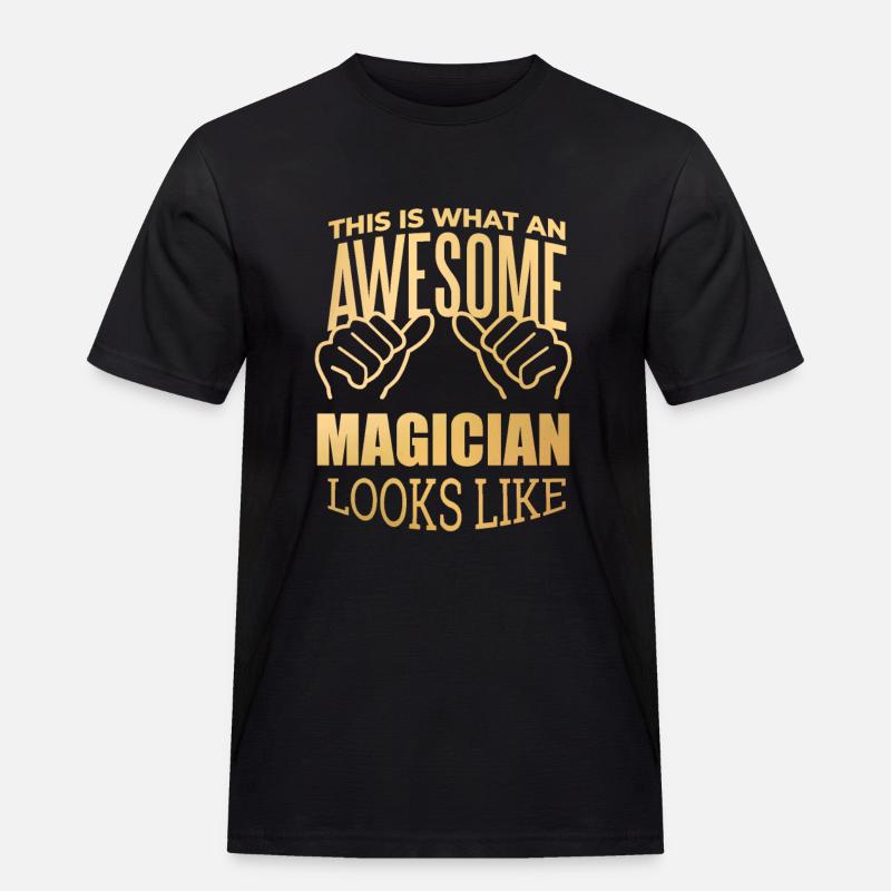 Zauberer - Männer Workwear T-Shirt - Schwarz