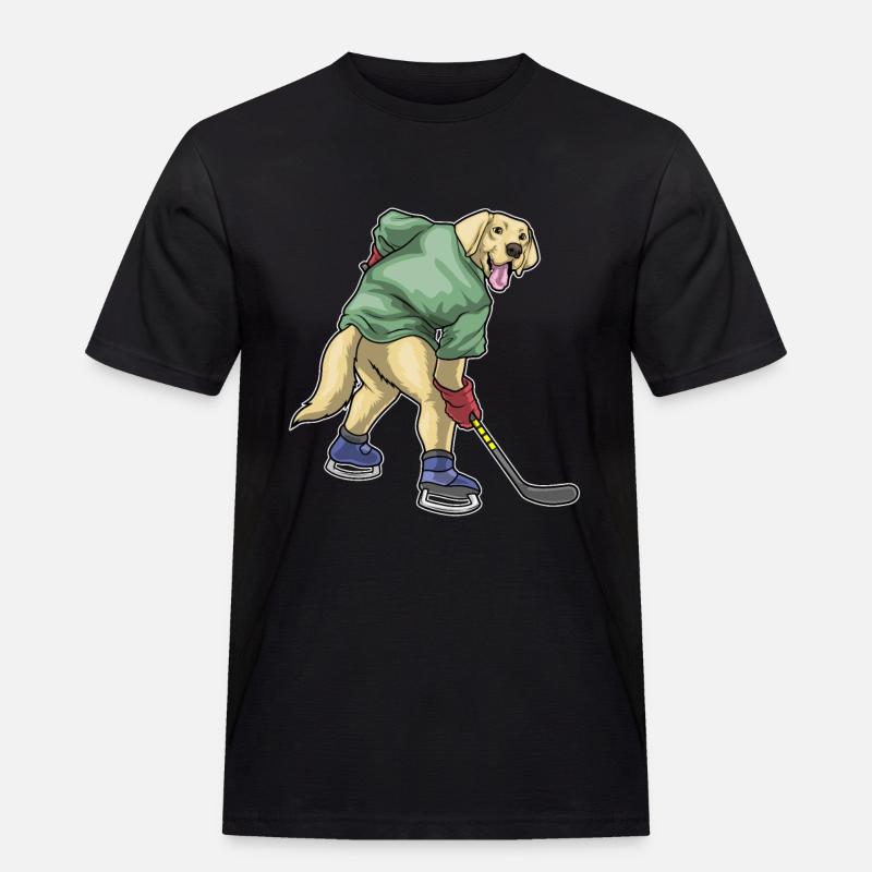 Labrador Eishockey Eishockeyschläger - Männer Workwear T-Shirt - Schwarz