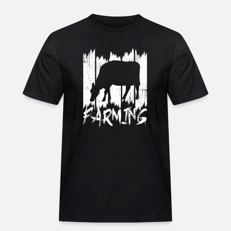 Rinderbauer - Männer Workwear T-Shirt - Schwarz