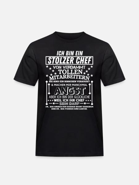 Stolt chef sjov gave til manager kontor - Herre Workwear T-Shirt - sort
