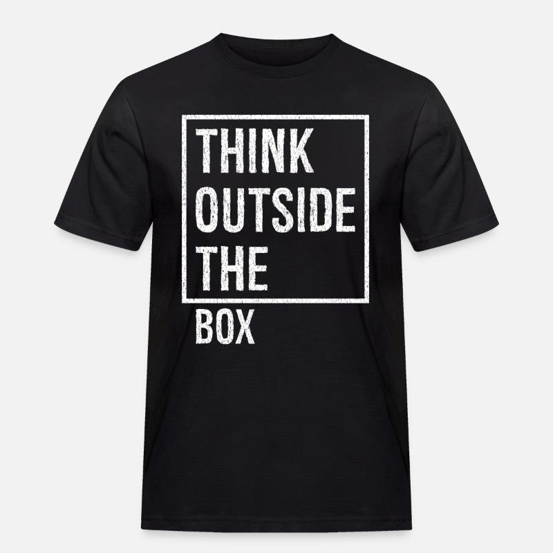 think outside the box - Männer Workwear T-Shirt - Schwarz