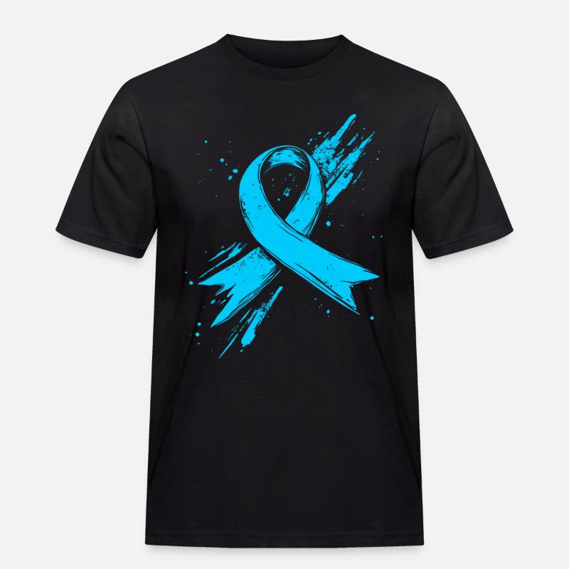 Prostata Krebs Bewusstein Schleife Hellblau - Männer Workwear T-Shirt - Schwarz