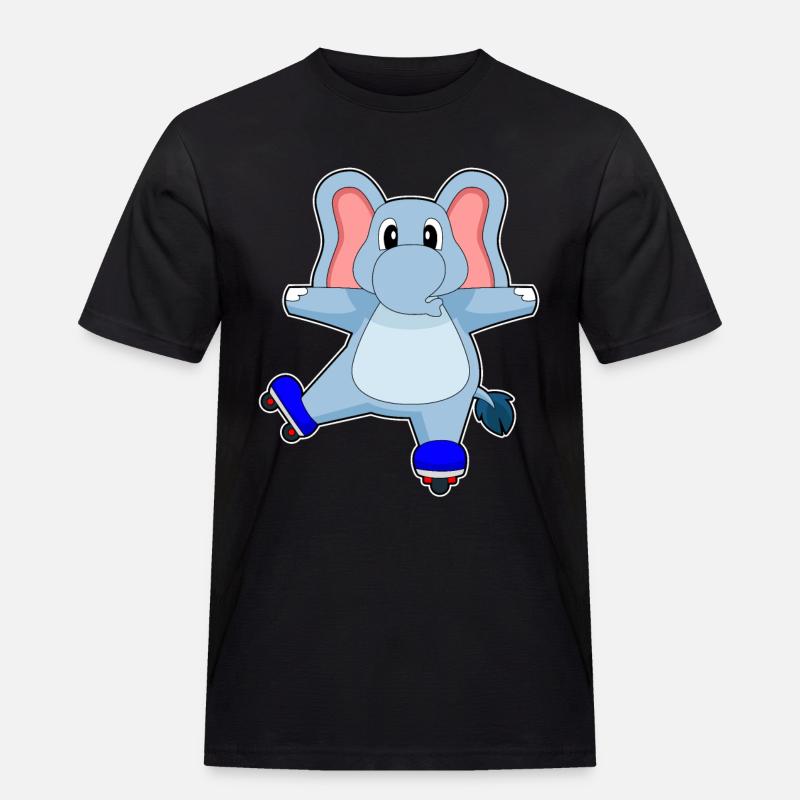 Elefant Inline skating Rollschuhe - Männer Workwear T-Shirt - Schwarz
