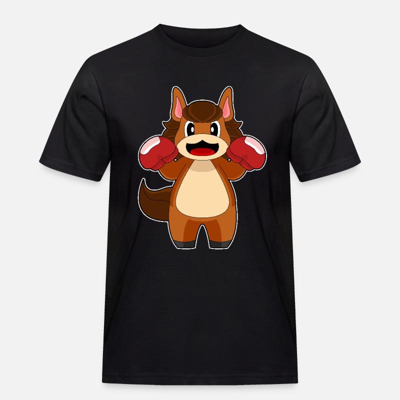 Pferd Boxer Boxhandschuhe Boxen - Männer Workwear T-Shirt - Schwarz
