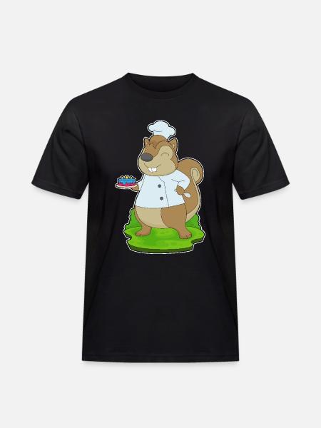 Squirrel Birthday Cake - Men's Workwear T-Shirt - black