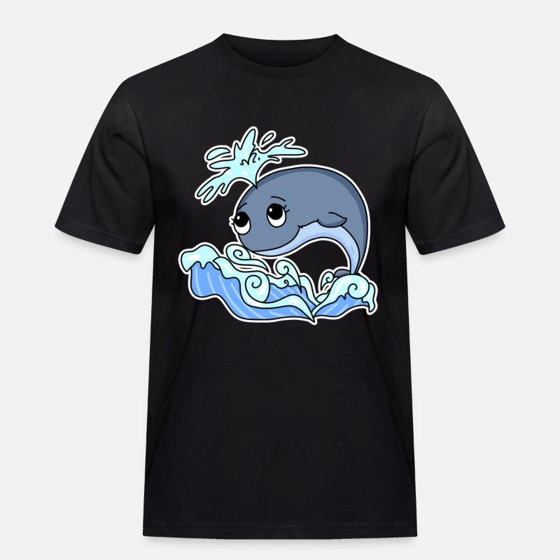 Wal tier Ozean Grafik - Männer Workwear T-Shirt - Schwarz