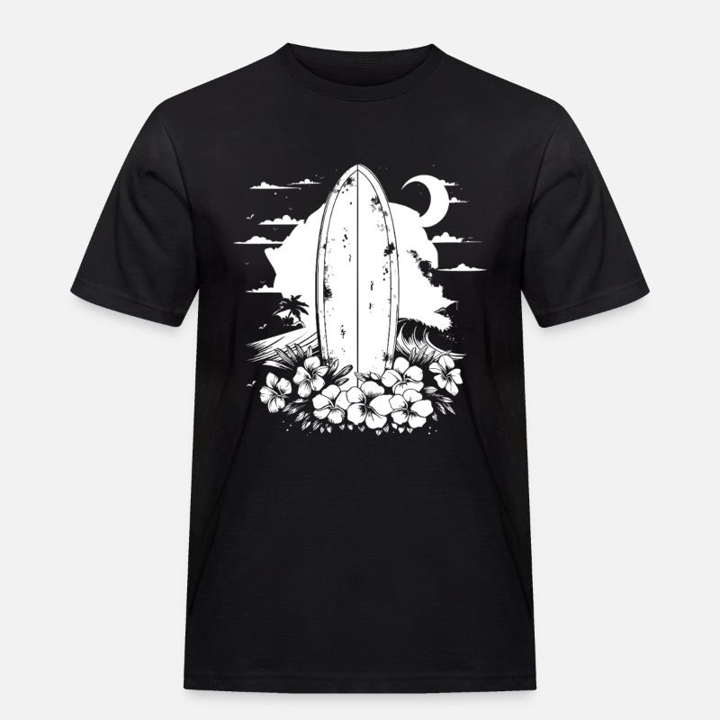 Surfbrett - Männer Workwear T-Shirt - Schwarz