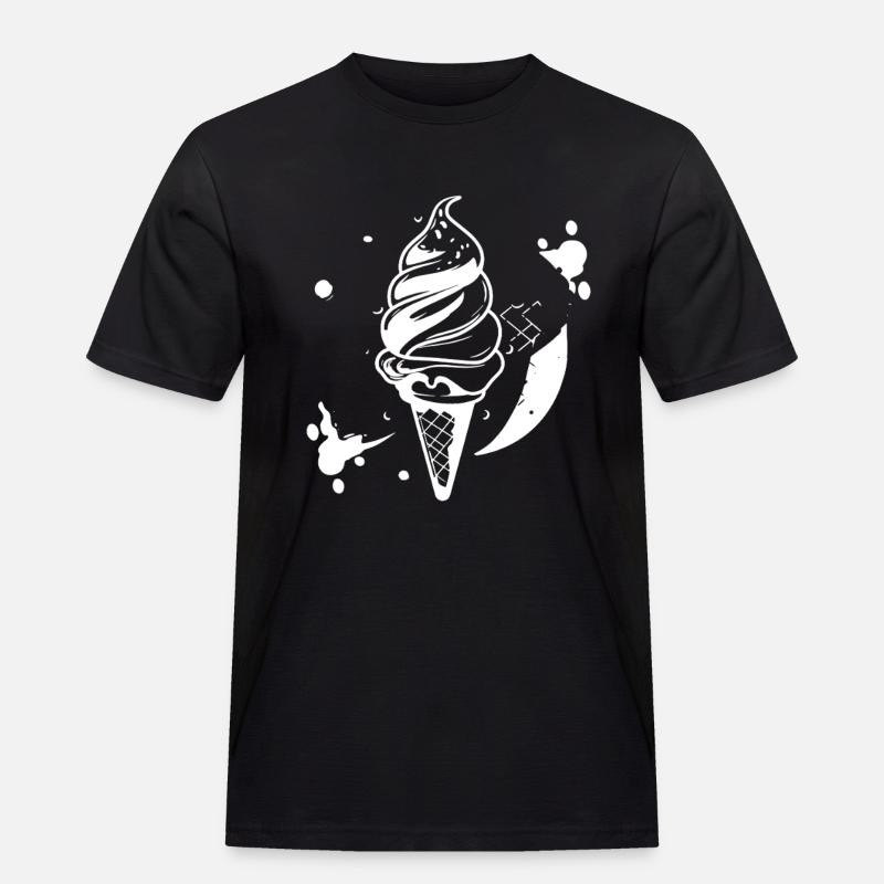 Softeis Skizze - Männer Workwear T-Shirt - Schwarz