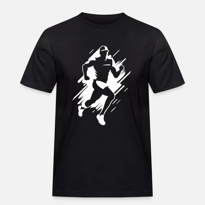 Jogger Grafik - Männer Workwear T-Shirt - Schwarz