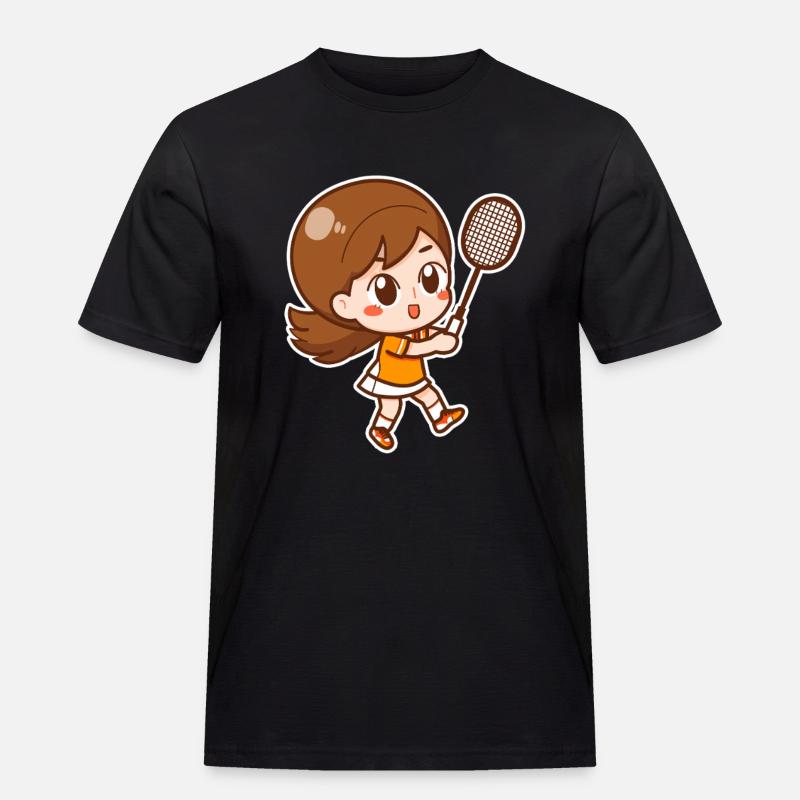 Badminton Mädchen - Männer Workwear T-Shirt - Schwarz