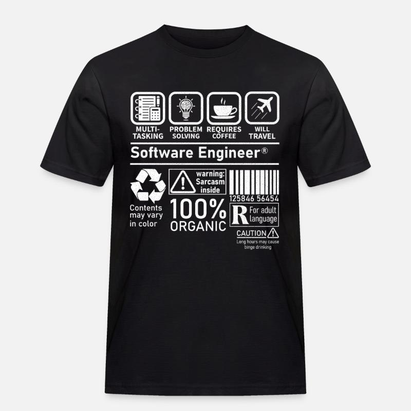 software engineer multi tasking problem solving - Men's Workwear T-Shirt - black