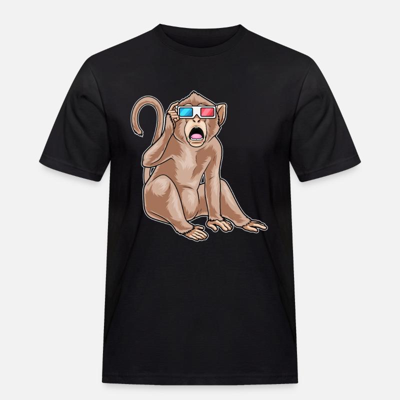 Monkey Glasses - Men's Workwear T-Shirt - black