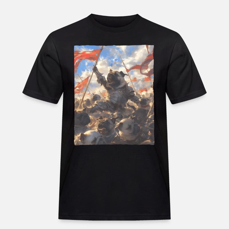 Epische Mops Revolution Kunstvolles Gemälde - Männer Workwear T-Shirt - Schwarz