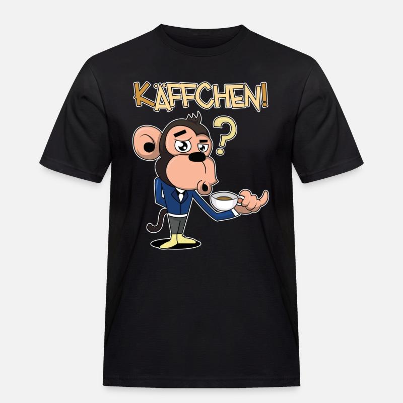 Käffchen, bitte! - Männer Workwear T-Shirt - Schwarz