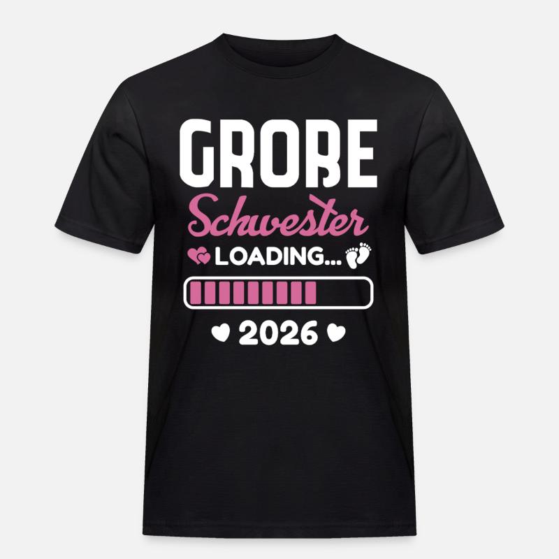 Große Schwester 2026 Loading - Männer Workwear T-Shirt - Schwarz