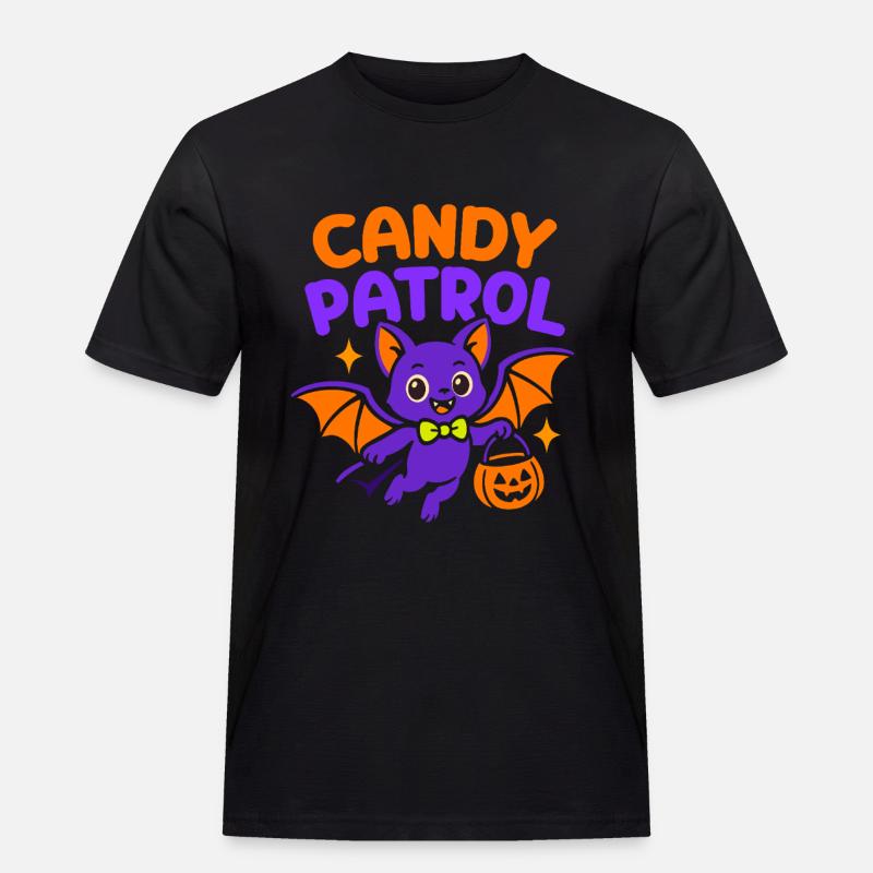 Fledermaus Candy Patrol – Süßes oder Saures - Männer Workwear T-Shirt - Schwarz