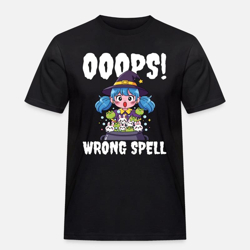 OOOPS! WRONG SPELL - WITCH HALLOWEEN - Men's Workwear T-Shirt - black