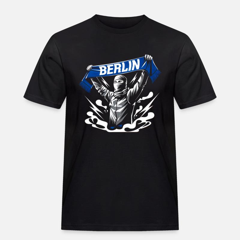 Stylized Neon Graffiti Berlin Scene - Men's Workwear T-Shirt - black