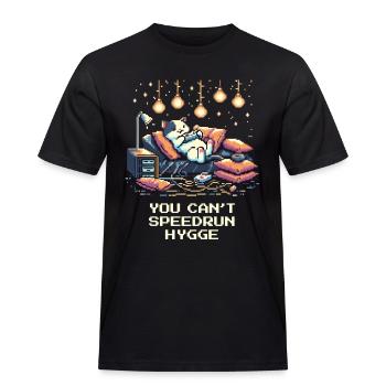 Kein Speedrun bei Hygge - Männer Workwear T-Shirt - Schwarz - Vorne - AI Model Male 178 light (178cm)