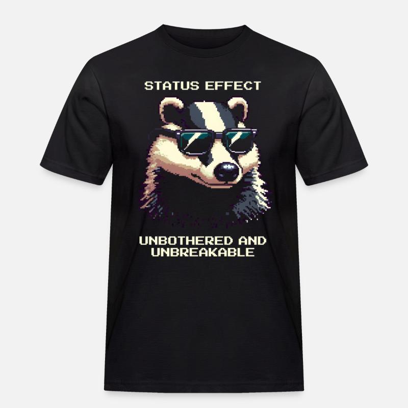 Status-Effekt: Unerschütterlich | Dachs Wald - Männer Workwear T-Shirt - Schwarz