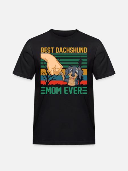 Beste Dackelmutter aller Zeiten - Männer Workwear T-Shirt - Schwarz