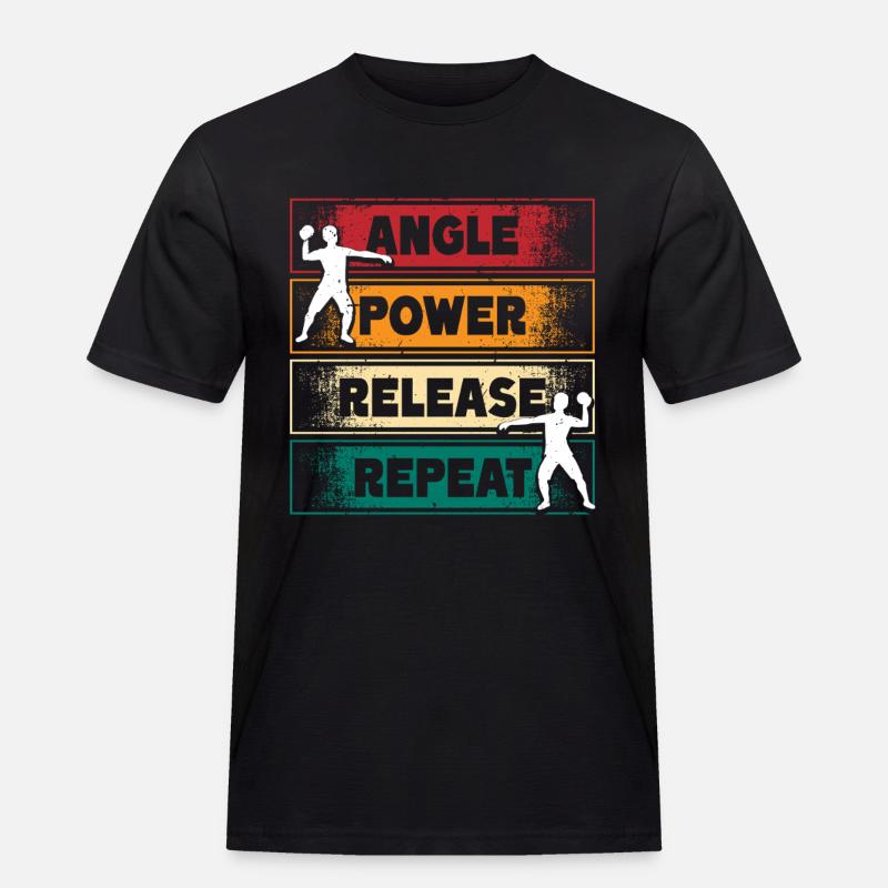 Kugelstoßen Kugelstoß Angle Power Release - Männer Workwear T-Shirt - Schwarz