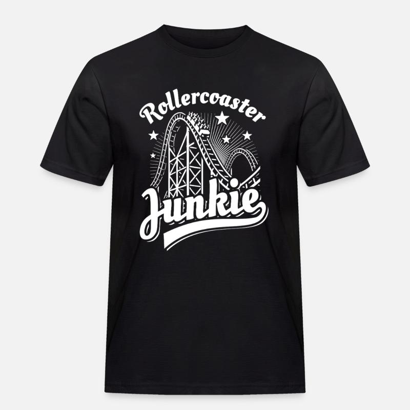 Rollercoaster Junkie - Roller Coaster - Loop - Men's Workwear T-Shirt - black