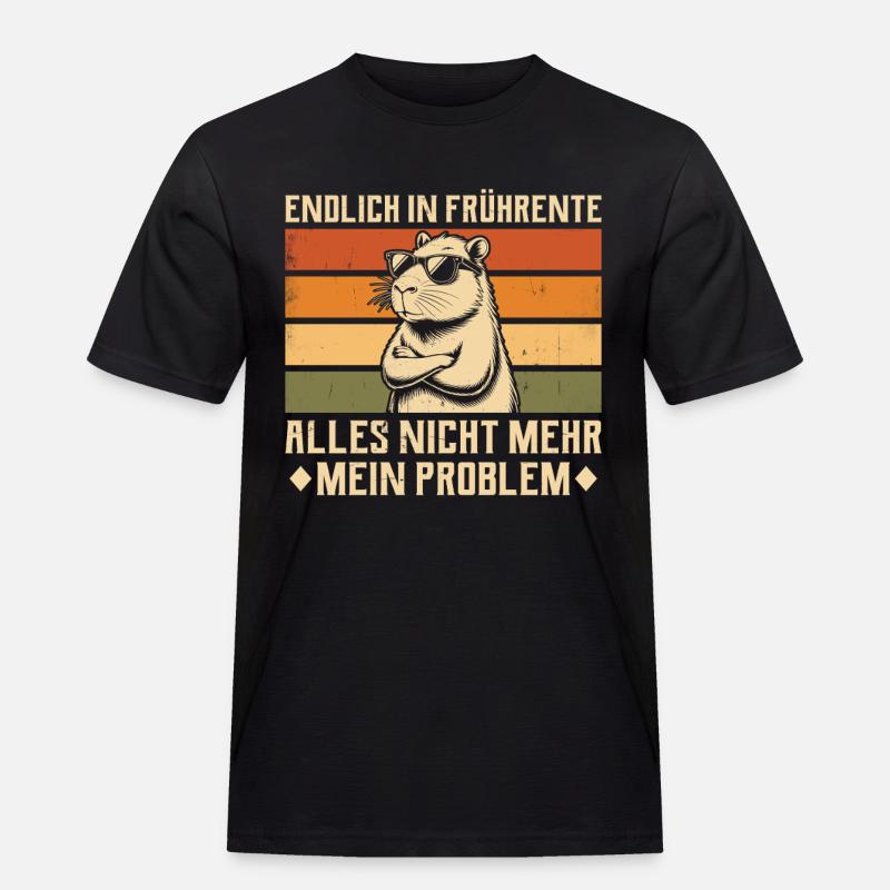 Endlich in Frührente - Capybara - Altersteilzeit - Männer Workwear T-Shirt - Schwarz