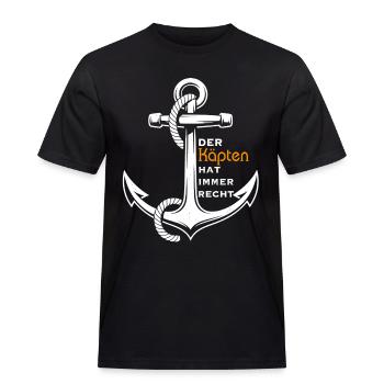 Der Kapitän Hat immer Recht - Männer Workwear T-Shirt - Schwarz - Vorne - AI Model Male 178 light (178cm)