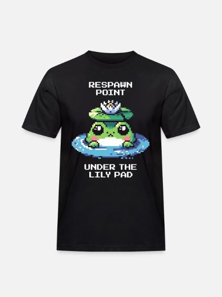 Respawn Point: Under näckrosen | Groda, Damm - Arbets-T-shirt herr - svart